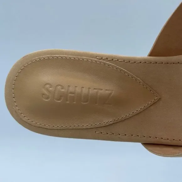 Schutz Bow Flat Leather Sandals NIB 7.5 - Picture 9 of 10